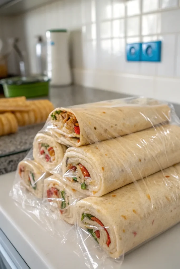 cclose up shot of tightly wrapped mexican tortilla
