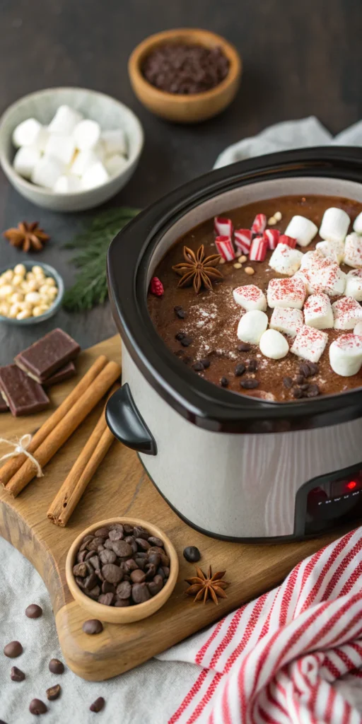 hot chocolate toppings ideas for slow cooker cocoa